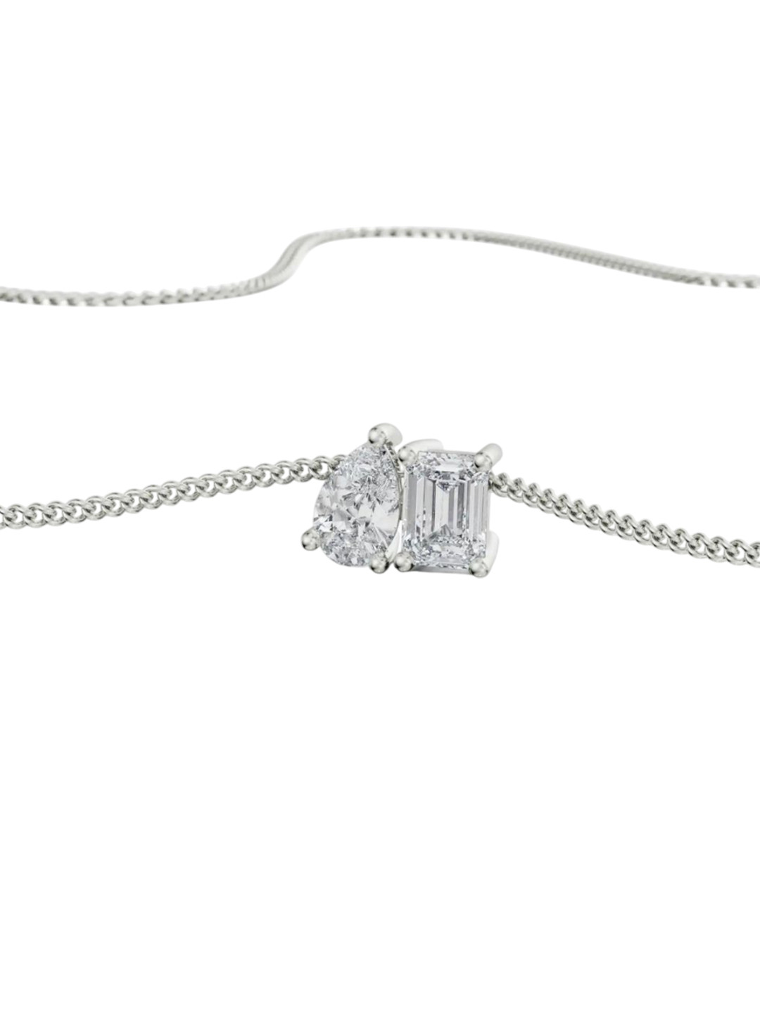 Emori Two Stone Lab Diamond in 14KT Gold Pendant