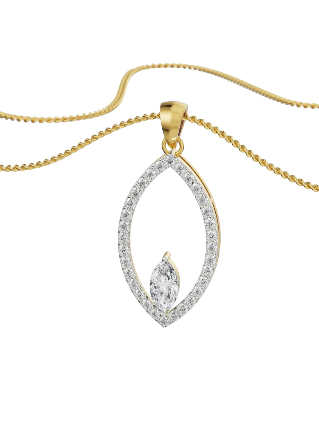 Emori Marquise Lab Diamond Pendant in 18KT Gold