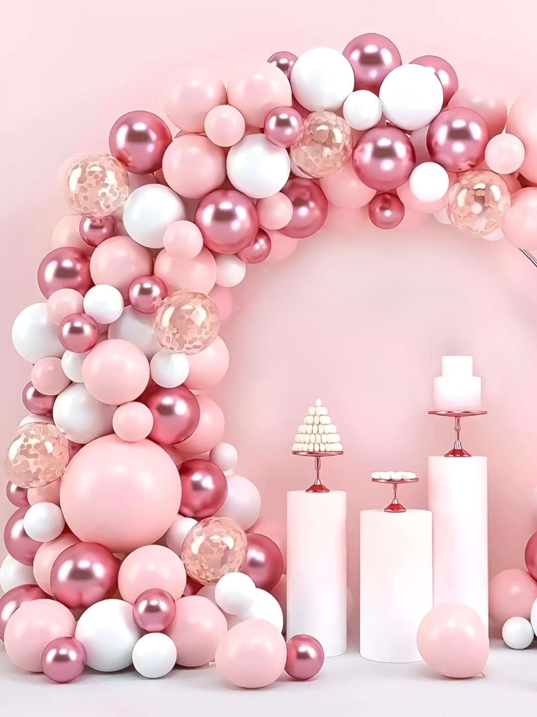 Special You 52 Pcs Pink & White Birthday Decorations