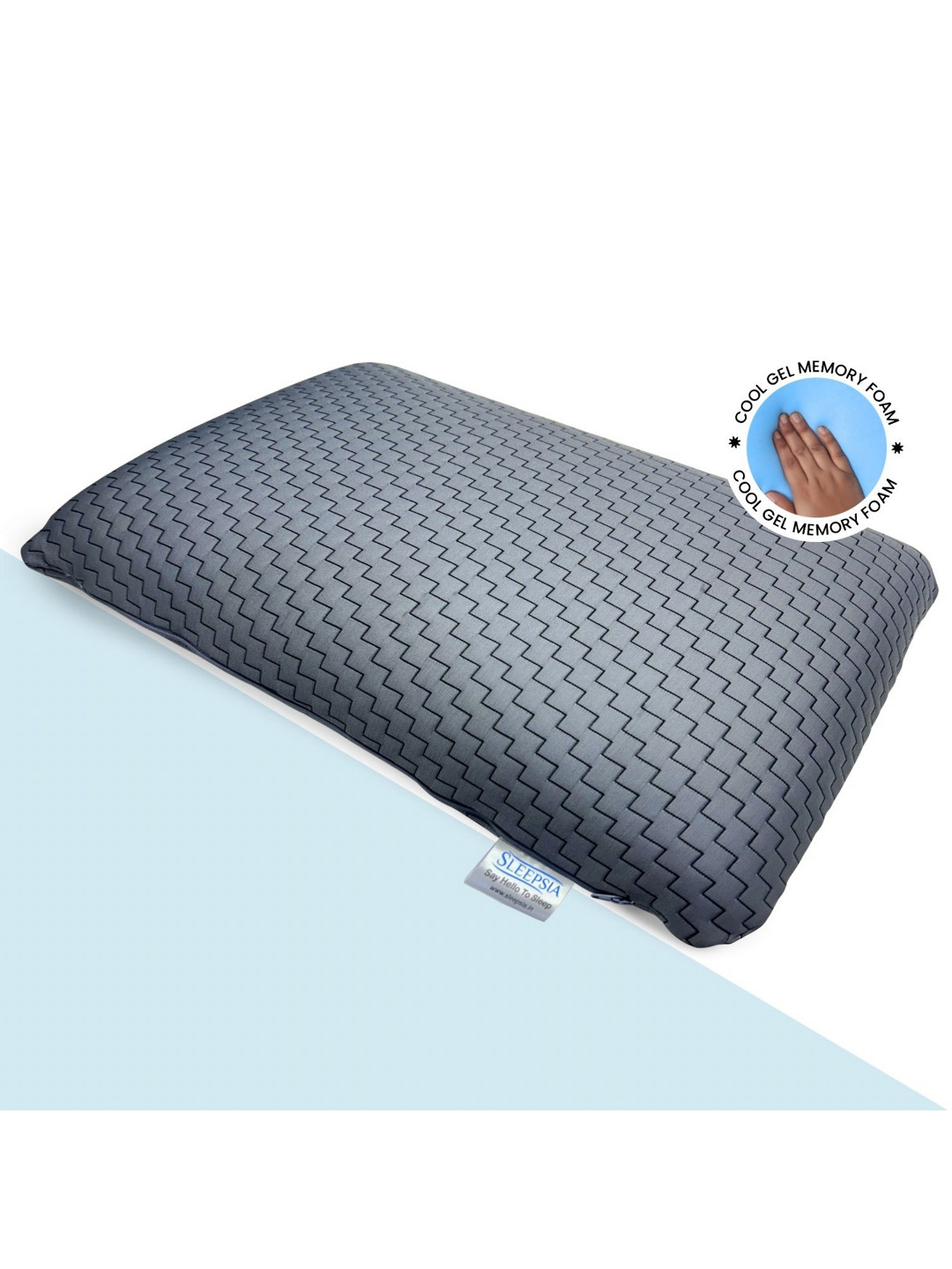 Sleepsia Orthopedic Grey Solid Polyester Medium Memory Foam Orthopedic Pillow-11.4 x 35.5 x 53.3 cm