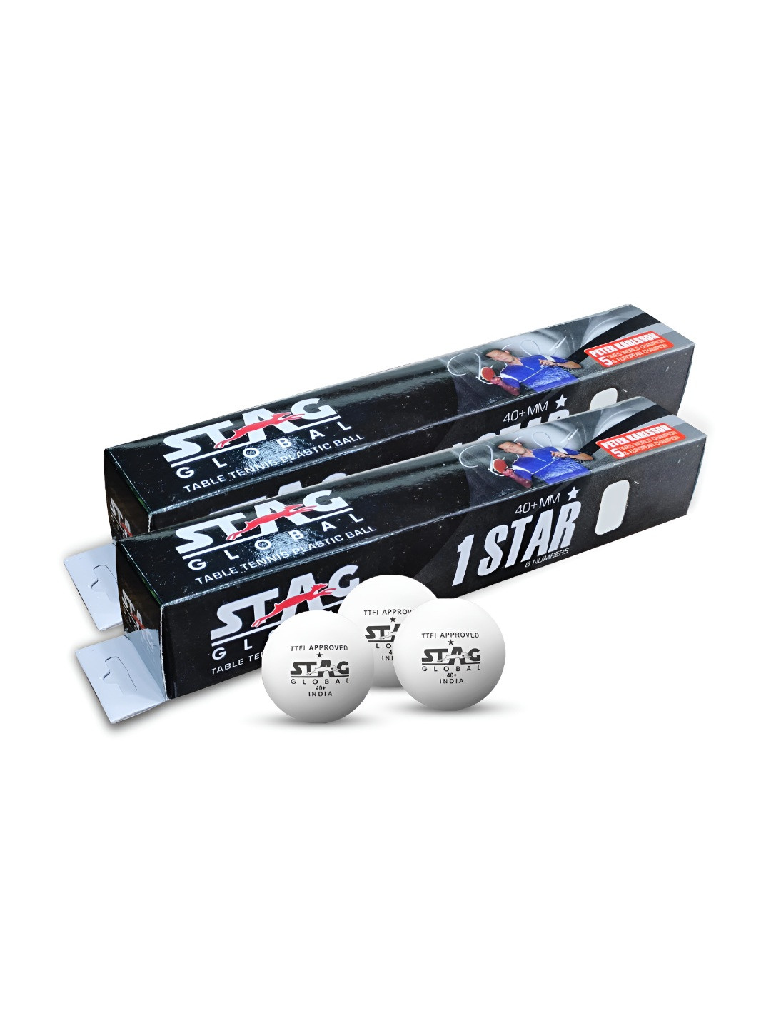 STAG GLOBAL 12Pcs Printed Smooth Table Tennis Balls