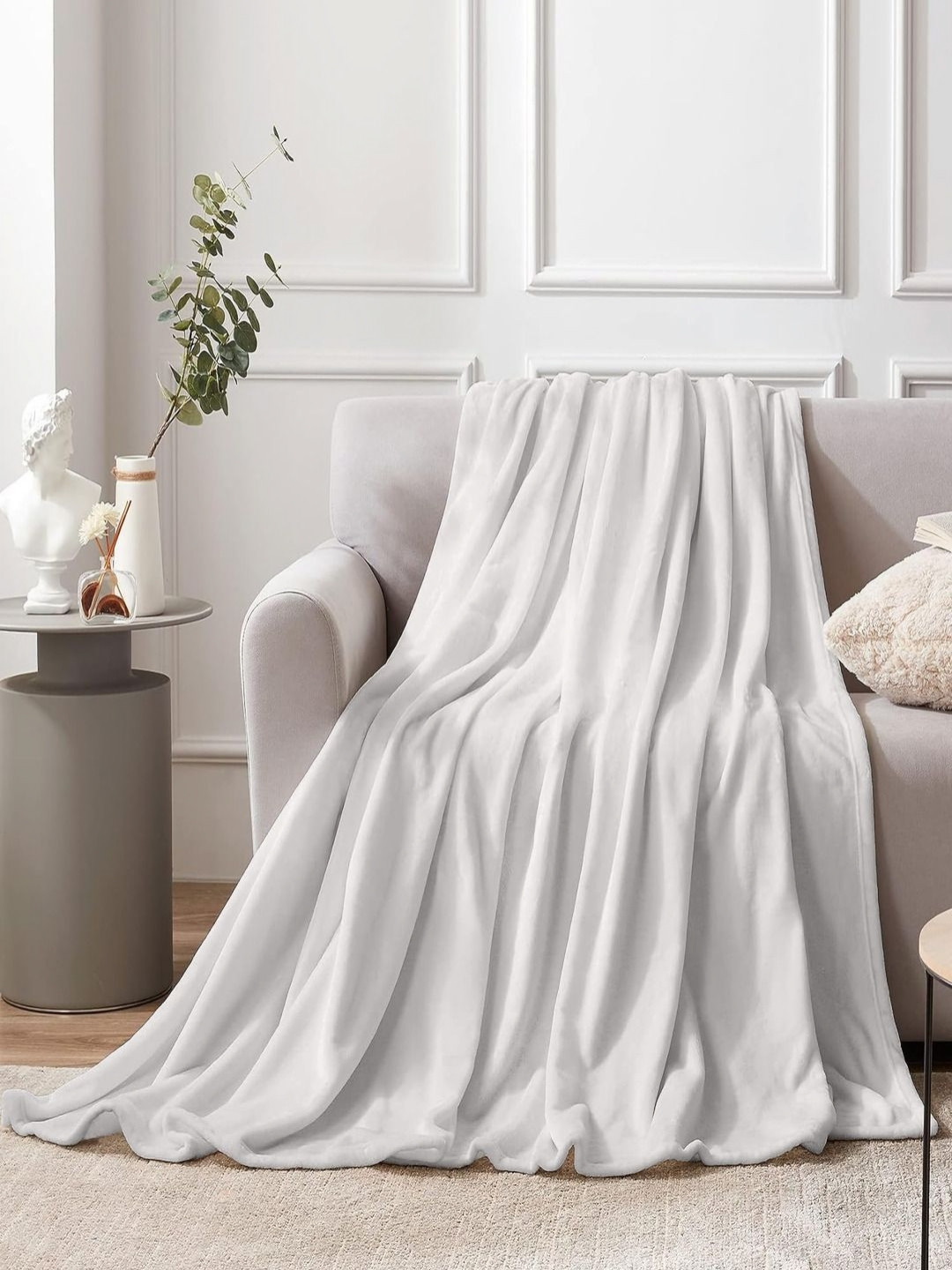 Aapno Rajasthan Grey Microfibre AC Room Single Bed Blanket