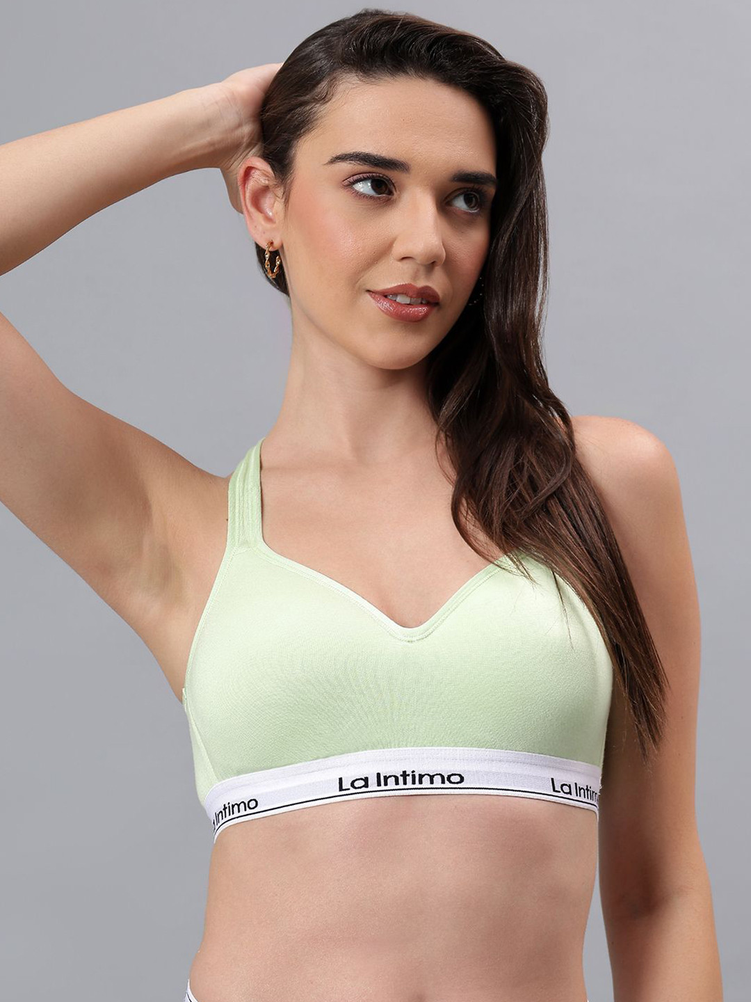 La Intimo Women Full Coverage Lightly Padded Seamless Racer Back Bra