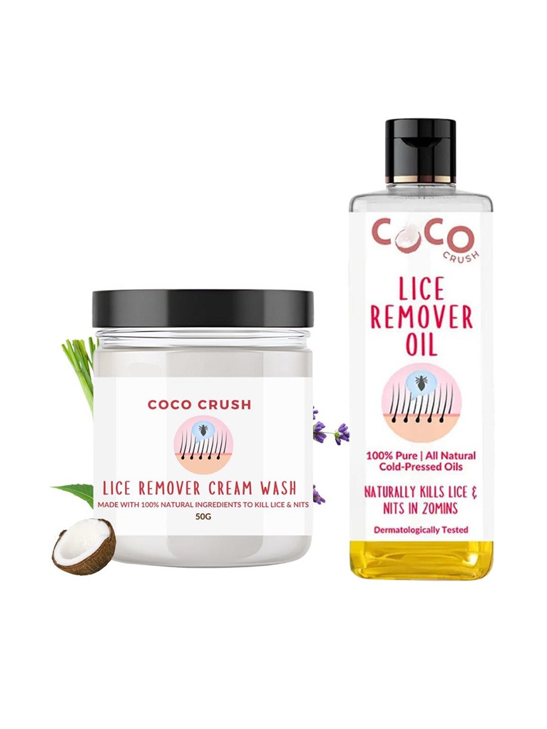 Coco Crush Set Of 2 Natural Lice Removal Hair Care Combo