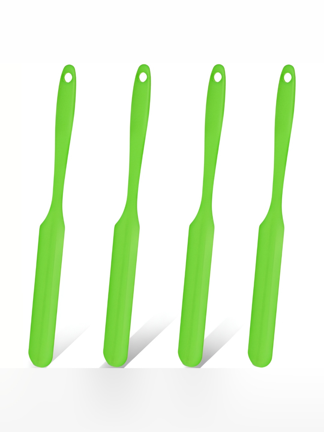 Baskety Green 4 Pieces Jam Spreader Silicone Spatula With Long Handle