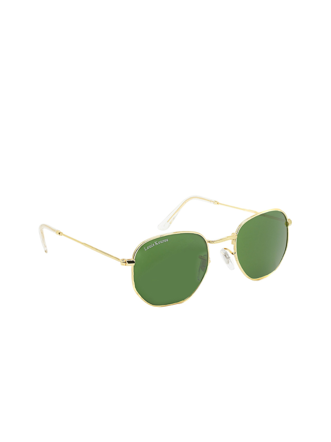 LOUIS KOUROS Unisex Green UV Protected Lens Tarth Hexagonal Sunglasses