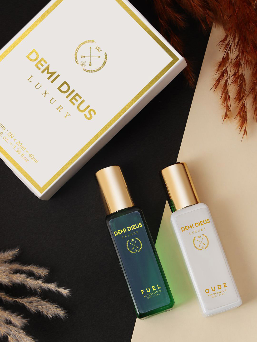 DEMI DIEUS Set Of 2 Oude & Fuel Long Lasting Eau De Parfum - 20 ml Each