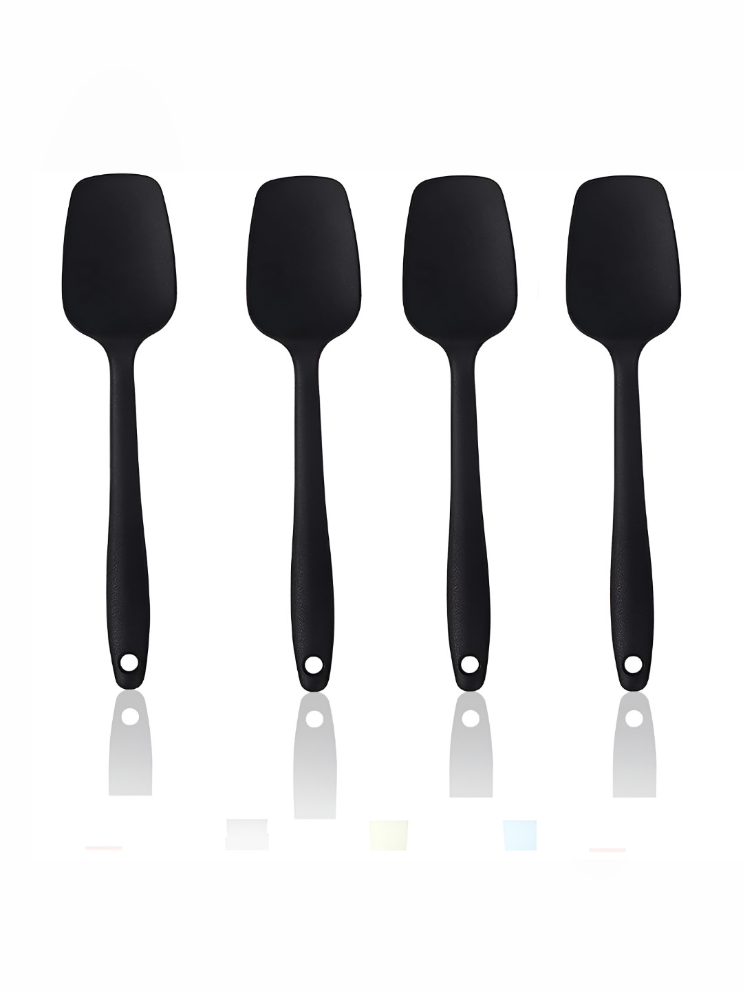 Baskety Set Of 4 Black Baking Silicone Spoon Spatula