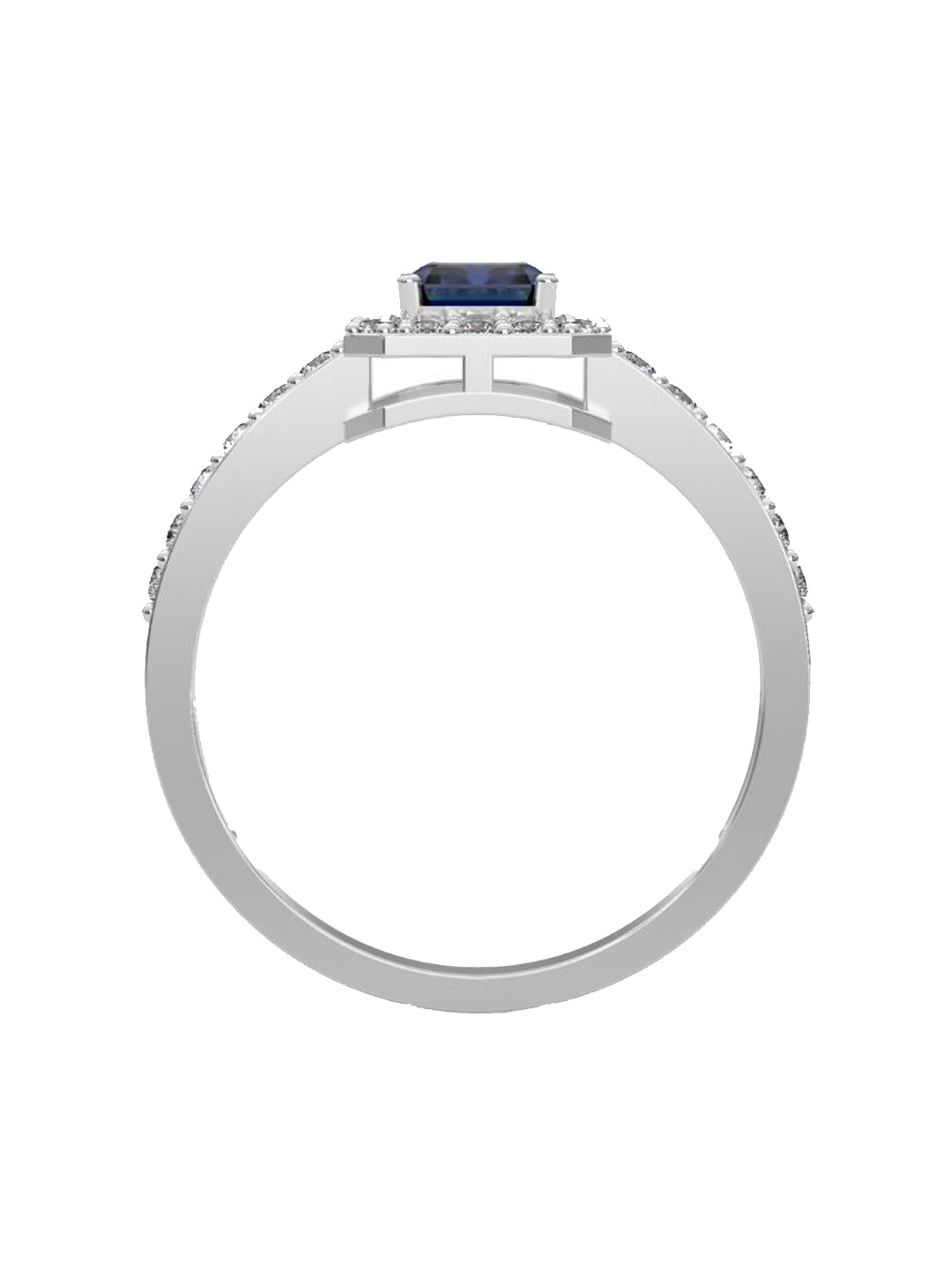 Emori Blue Saphire Lab Diamond in 14KT Gold Ring