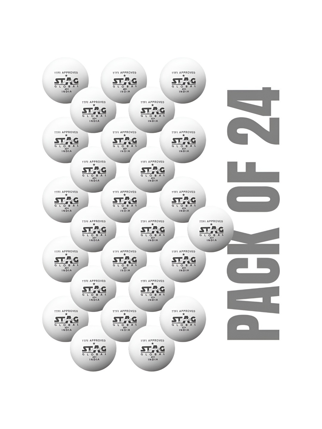 STAG GLOBAL 24Pcs Printed Smooth Table Tennis Balls