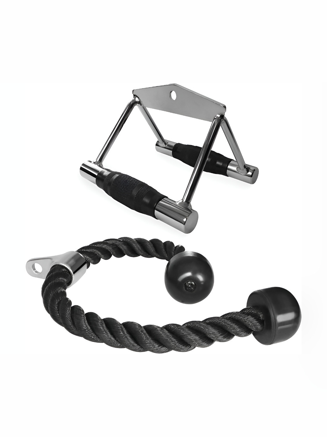 YMD V Bar & Tricep Rope Cable Machine Attachment Combo