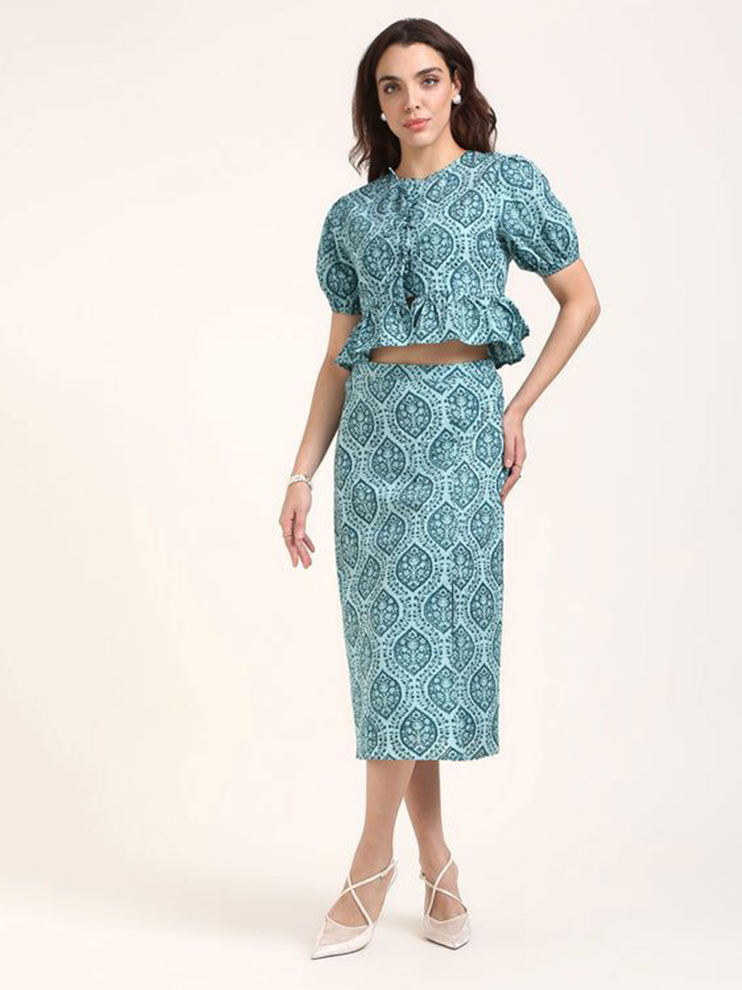 Virgio Pure Cotton Jaipur Block Print Skirt