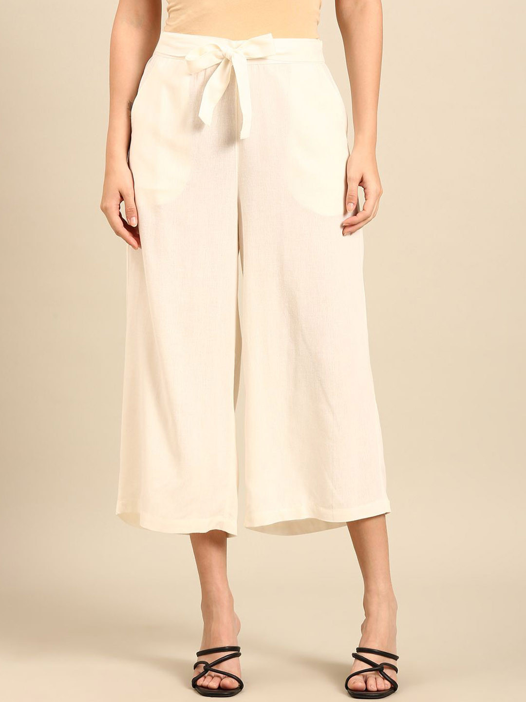 De Moza Women Mid-Rise Regular Fit Culottes Trousers