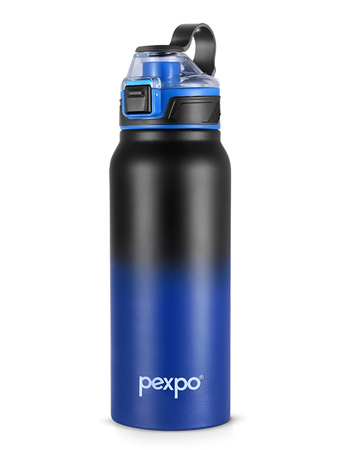Pexpo Amaze Black Colourblocked Stainless Steel Double Wall Vacuum Flask - 740ml