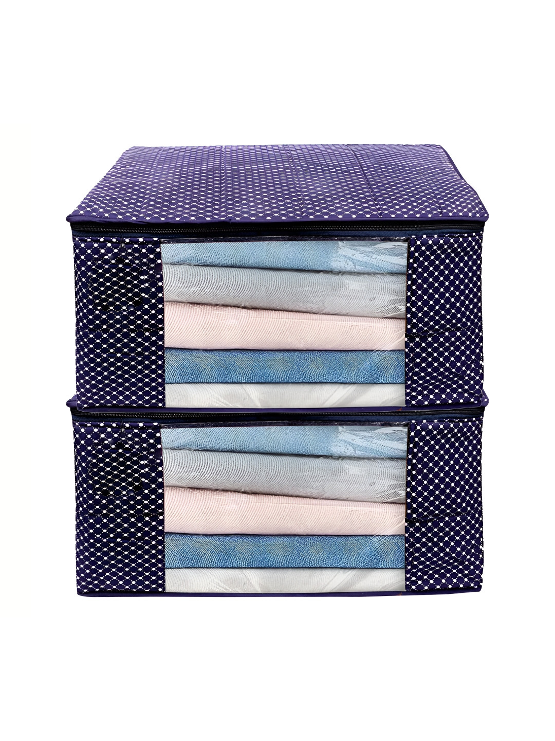 ANKIT INTERNATIONAL Blue 2 Pieces Super Strong Sweater Bag Wardrobe Organisers