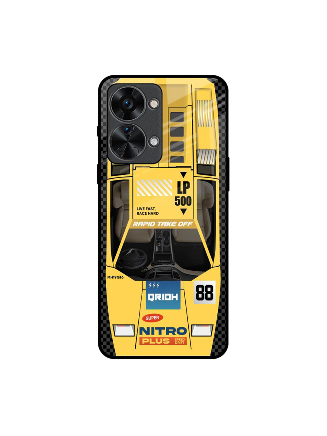 QRIOH Yellow Racing Car Printed Oneplus Nord 2T Back Case
