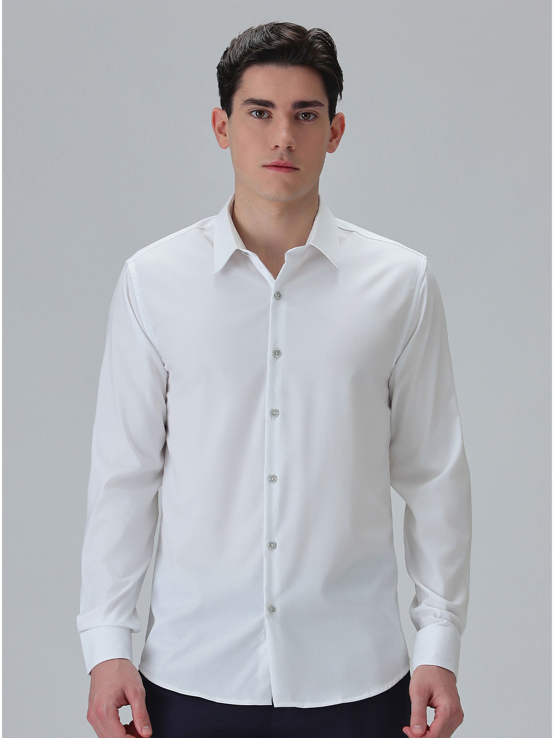 Banana Club Melange White Wrinkle Free Shirt