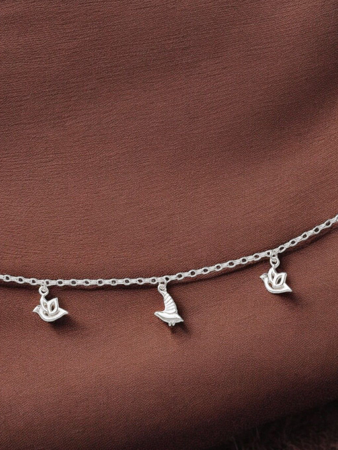 Taraash 925 Sterling Silver Bird Charm Anklet