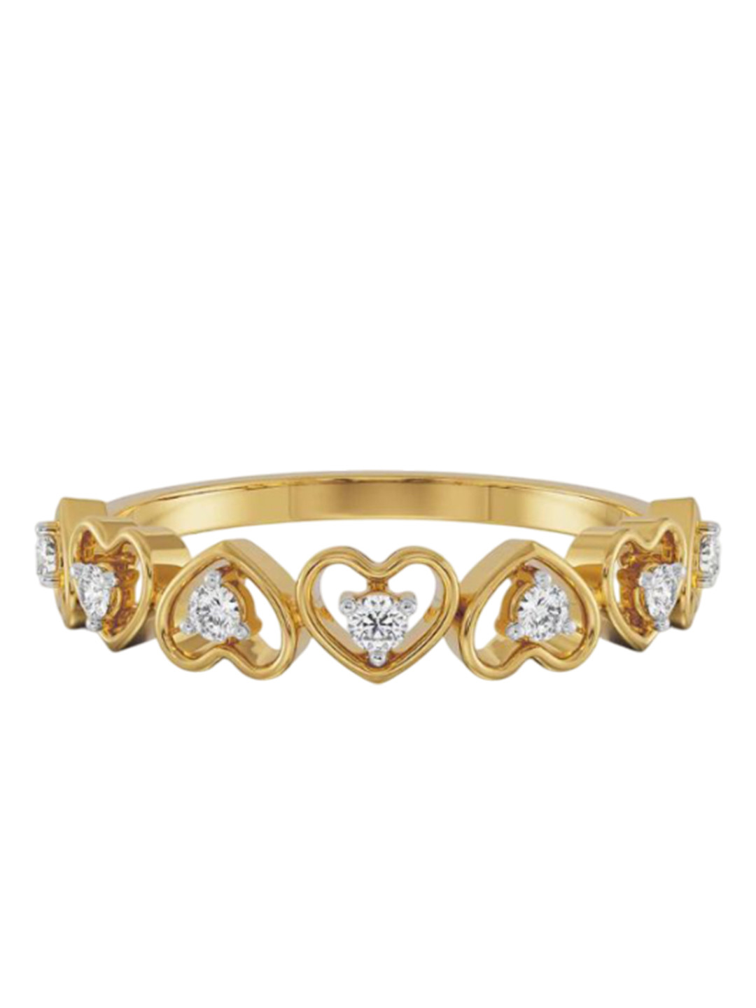 Emori Heart Lab Diamond Band in 18KT Gold
