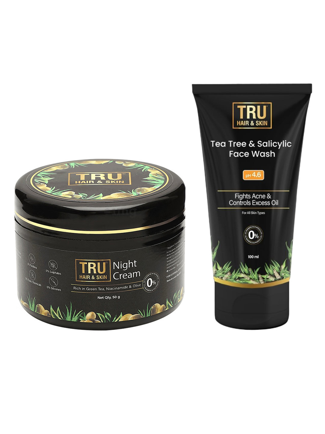 TRU HAIR & SKIN  Set Of Night Cream & Face Wash With Anti-Dandruff Hair Wax