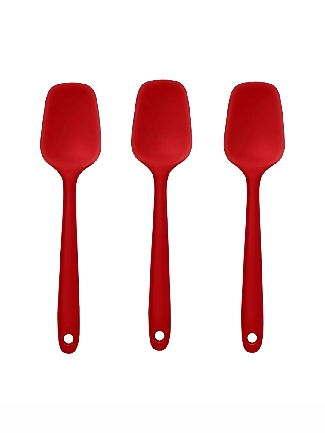 Baskety Red 3 Pieces Spoon For Baking Serving Spatula