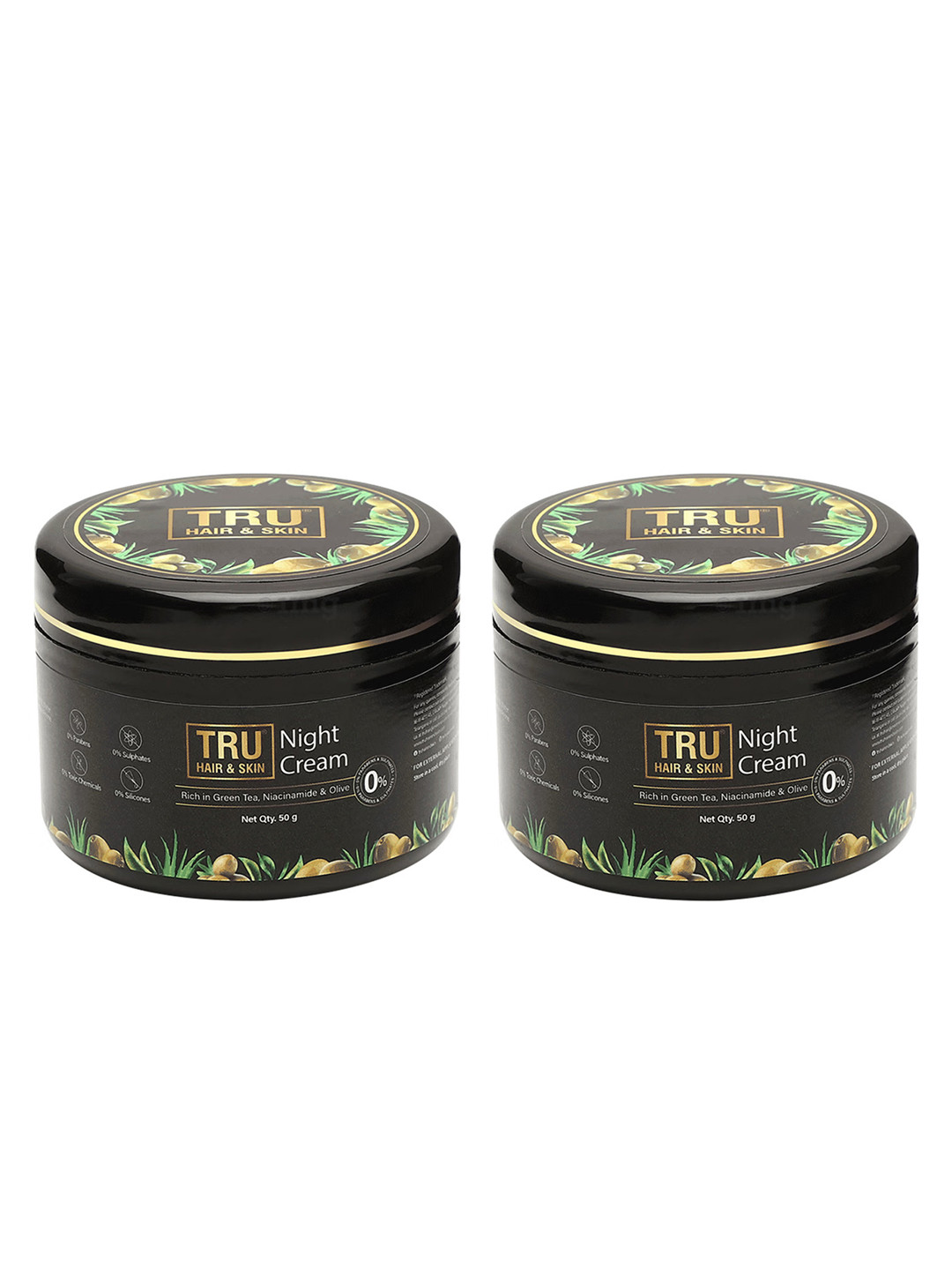 TRU HAIR & SKIN  Set Of 2 Night Cream With Niacinamide For Acne - 50g Each