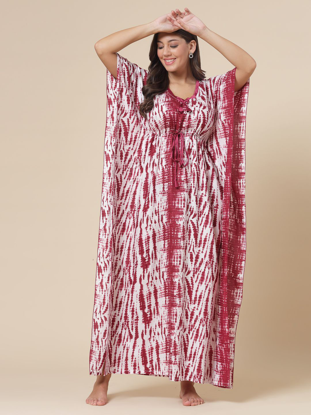 CHUI MUI Women Pure Cotton Maxi Nightdress