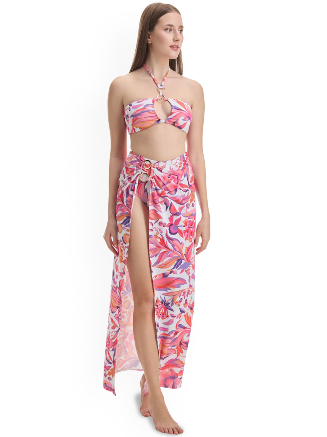 KAI RESORTWEAR Floral Printed Swimwear Coverup Set