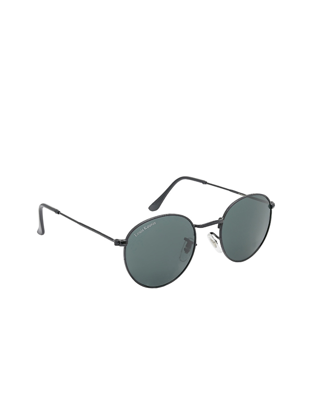 LOUIS KOUROS Unisex Black UV Protected Lens Mezage Round  Sunglasses