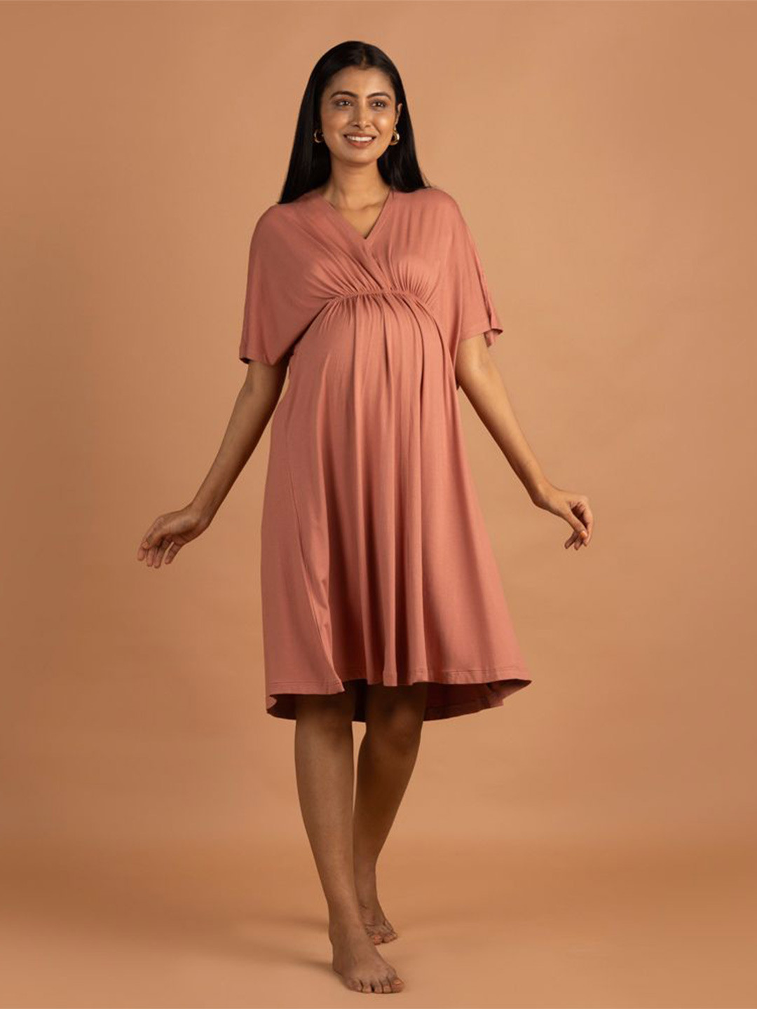 Block Hop Old Rose Kaftan Dress