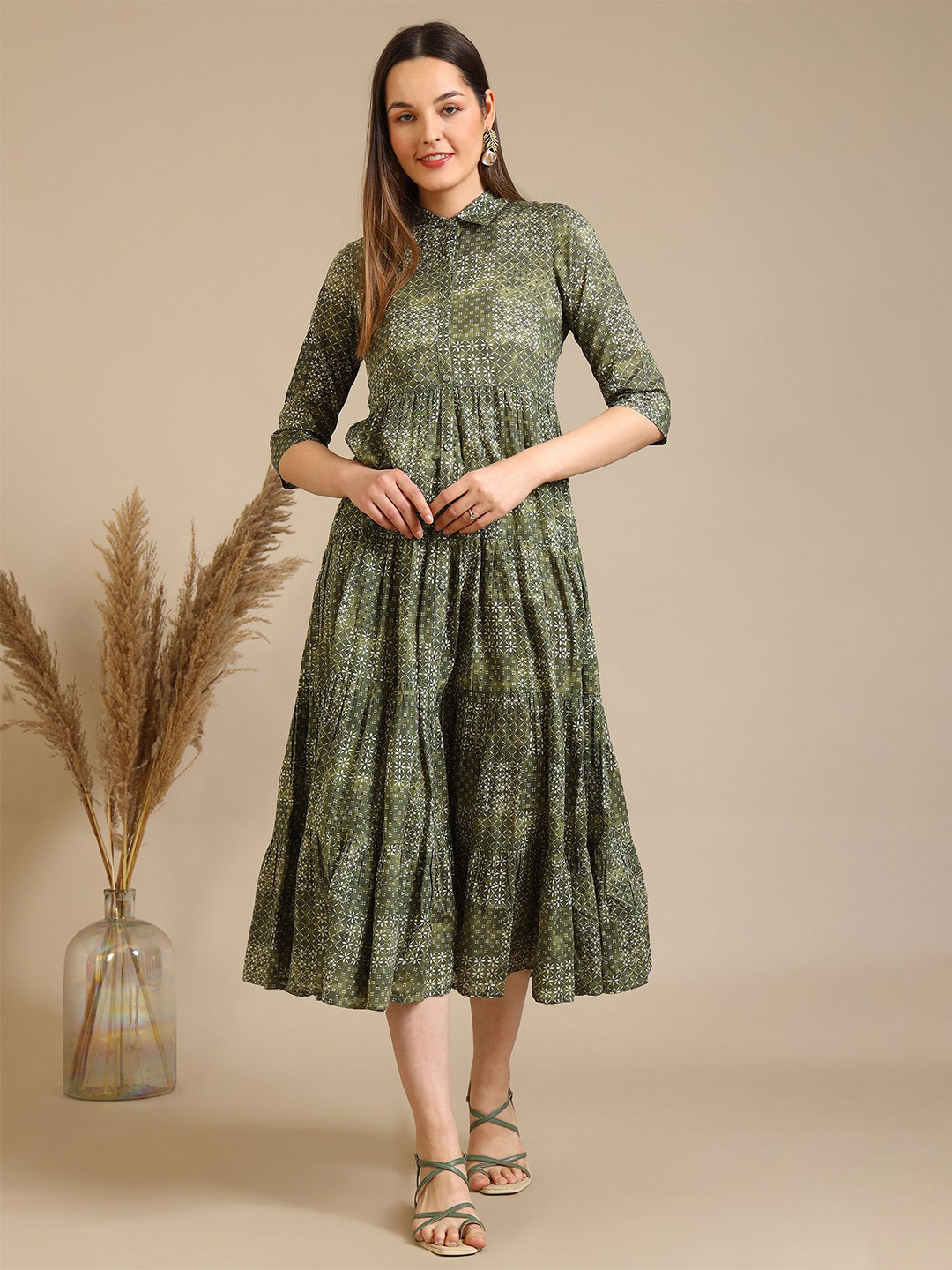 AURELIA Women's Pure Cotton Tiered Dress