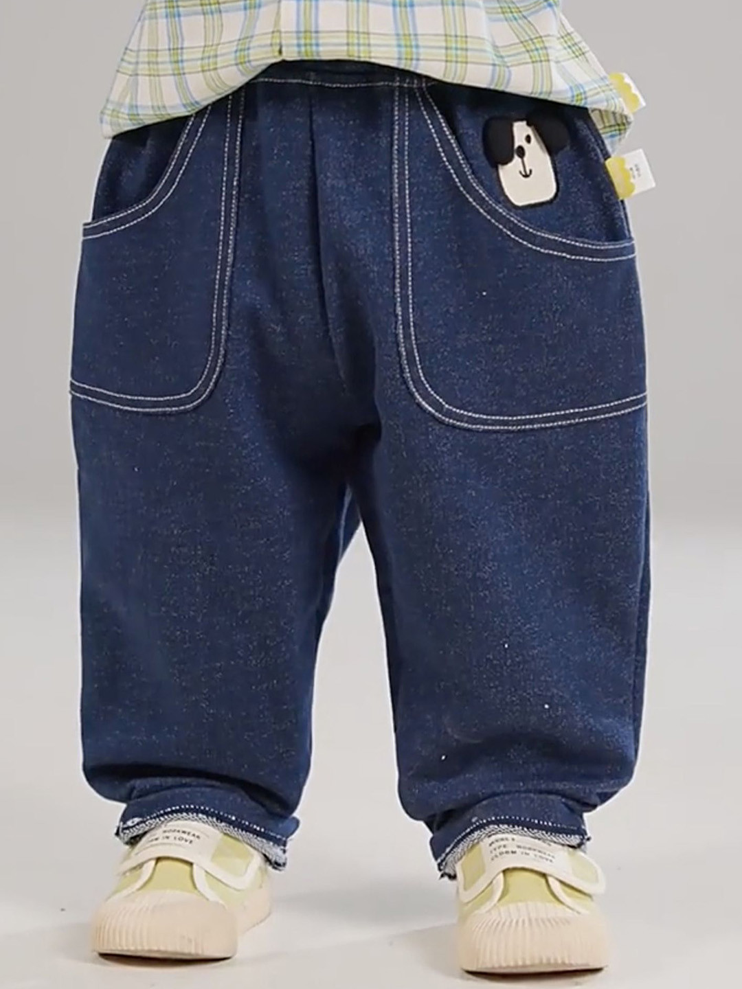 LULU & SKY Girls Mom Fit High-Rise Low Distress Non Stretchable Jeans