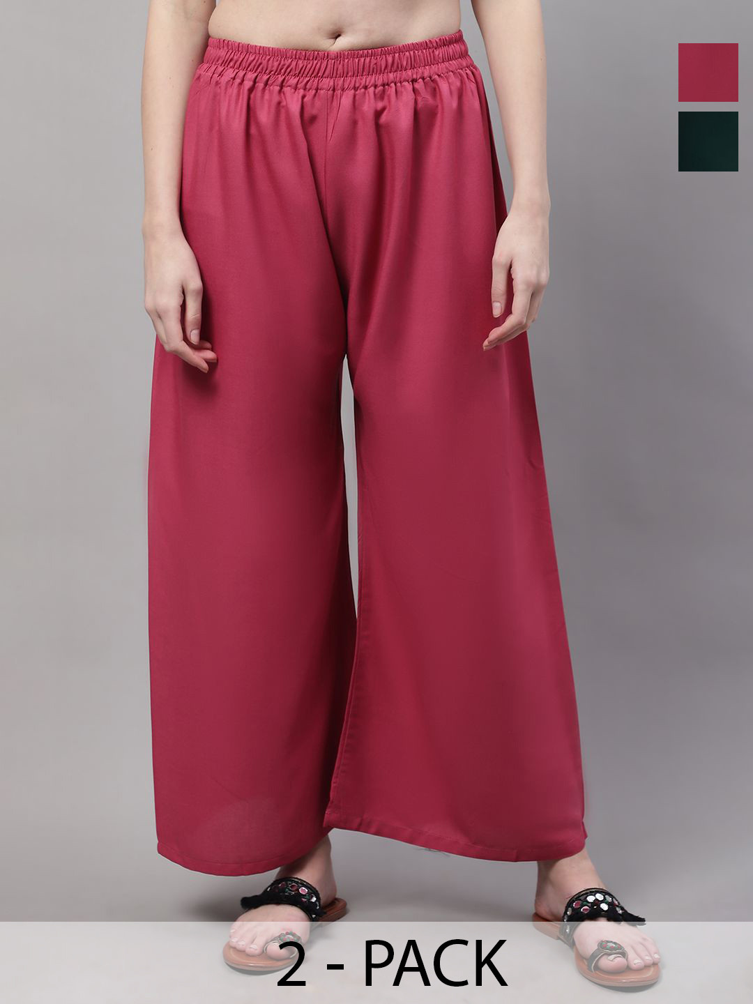 Valles365 by S.C. Women Pack Of 2 Flared Ethnic Palazzo