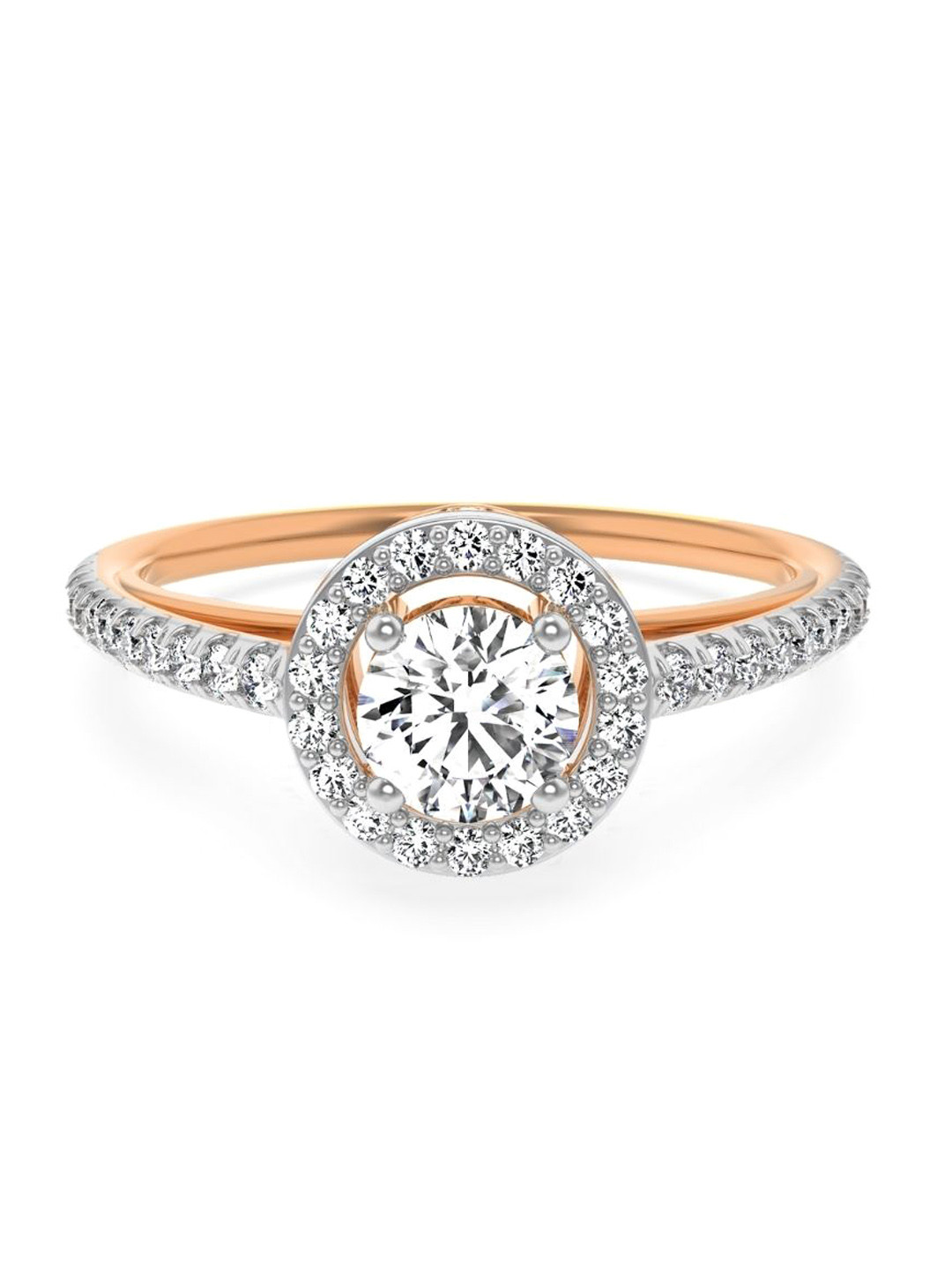 Emori Halo Round Lab Diamond in 14KT Gold Ring