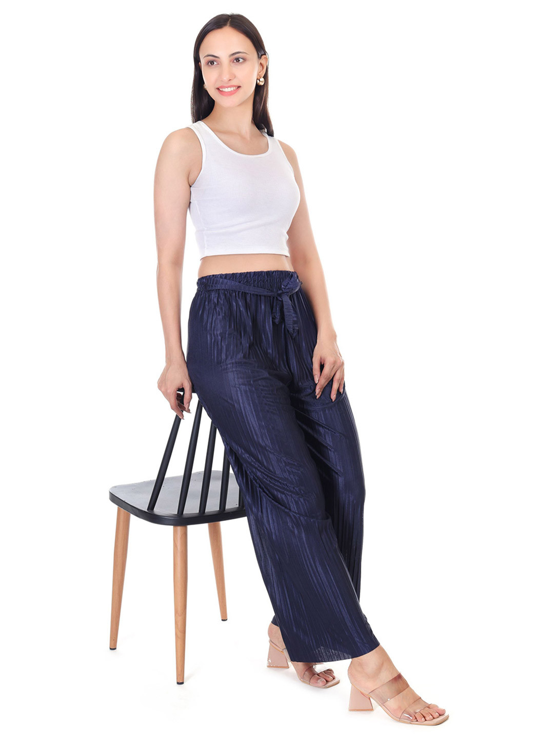 JAITRA APPARELS Women Flared Satin Palazzos