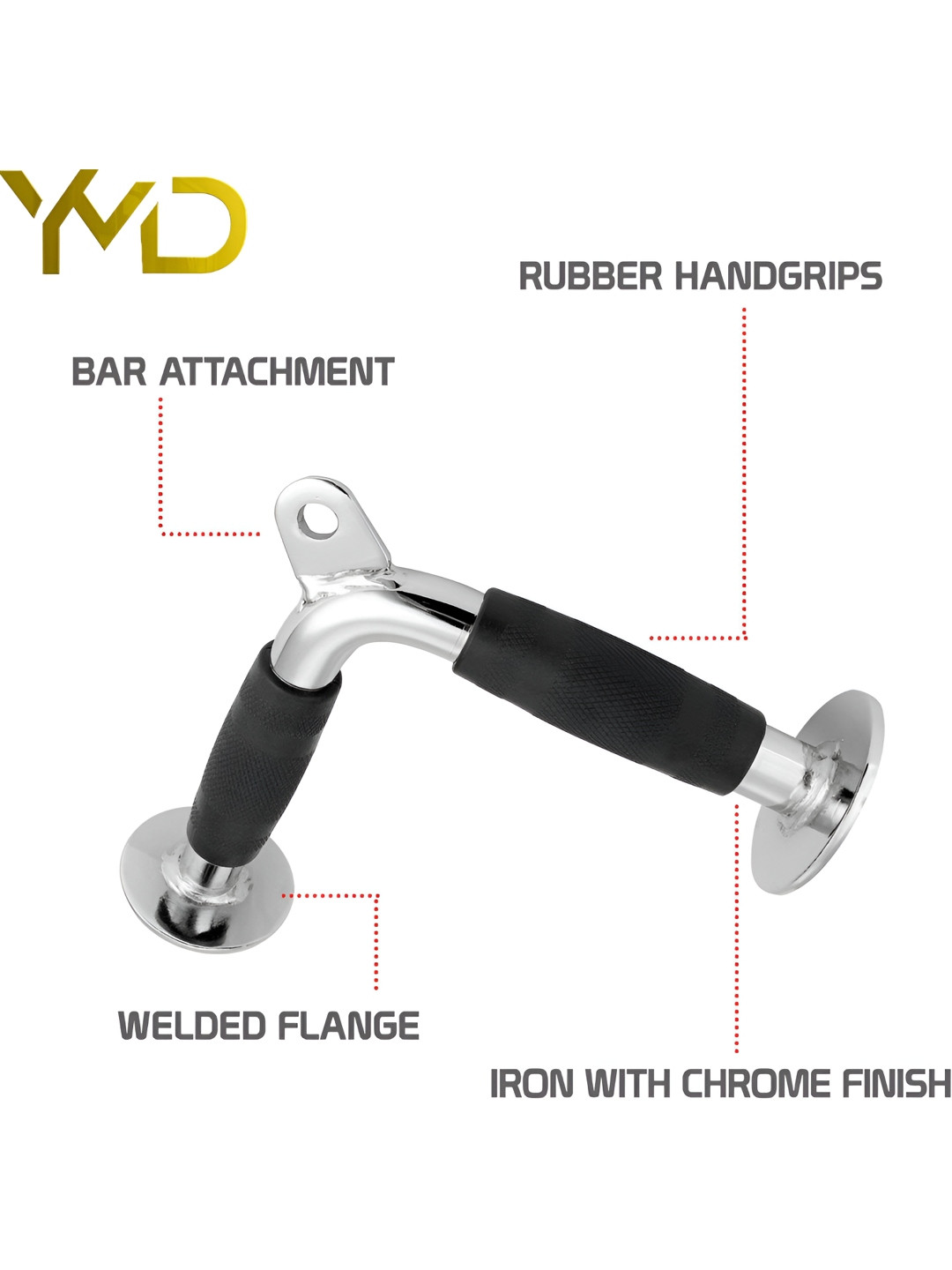 YMD V Shaped Tricep Press Down Bar With Rubberized Grip