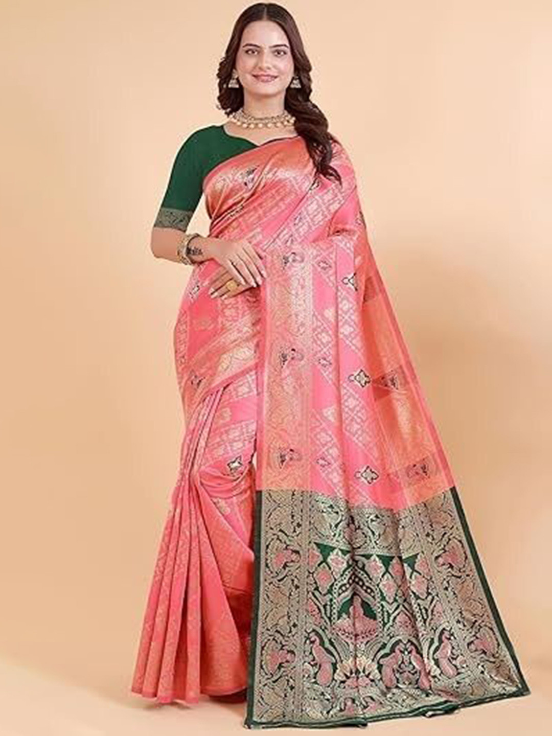 Suratwala Wthnic Motifs Woven Design Kota Saree With Blouse Piece
