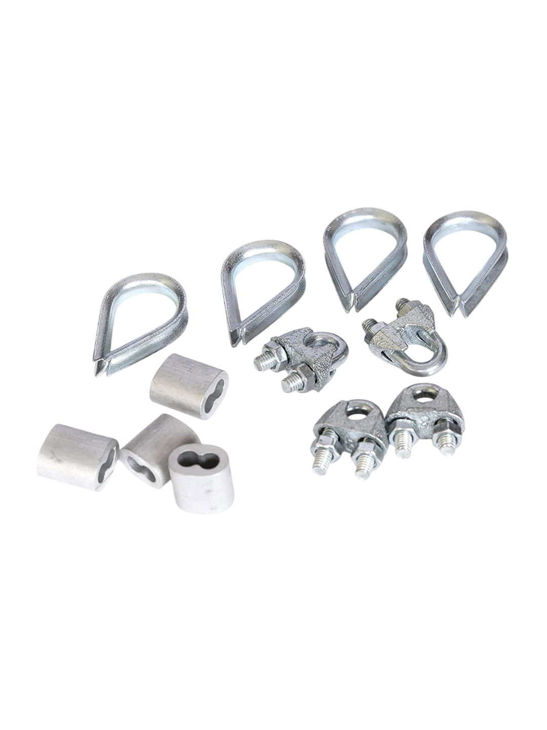 HackerX Men Gym machine Wire Rope Cable 4 Clip Clamp 4 Thimble 4 Aluminum Crimping Loop