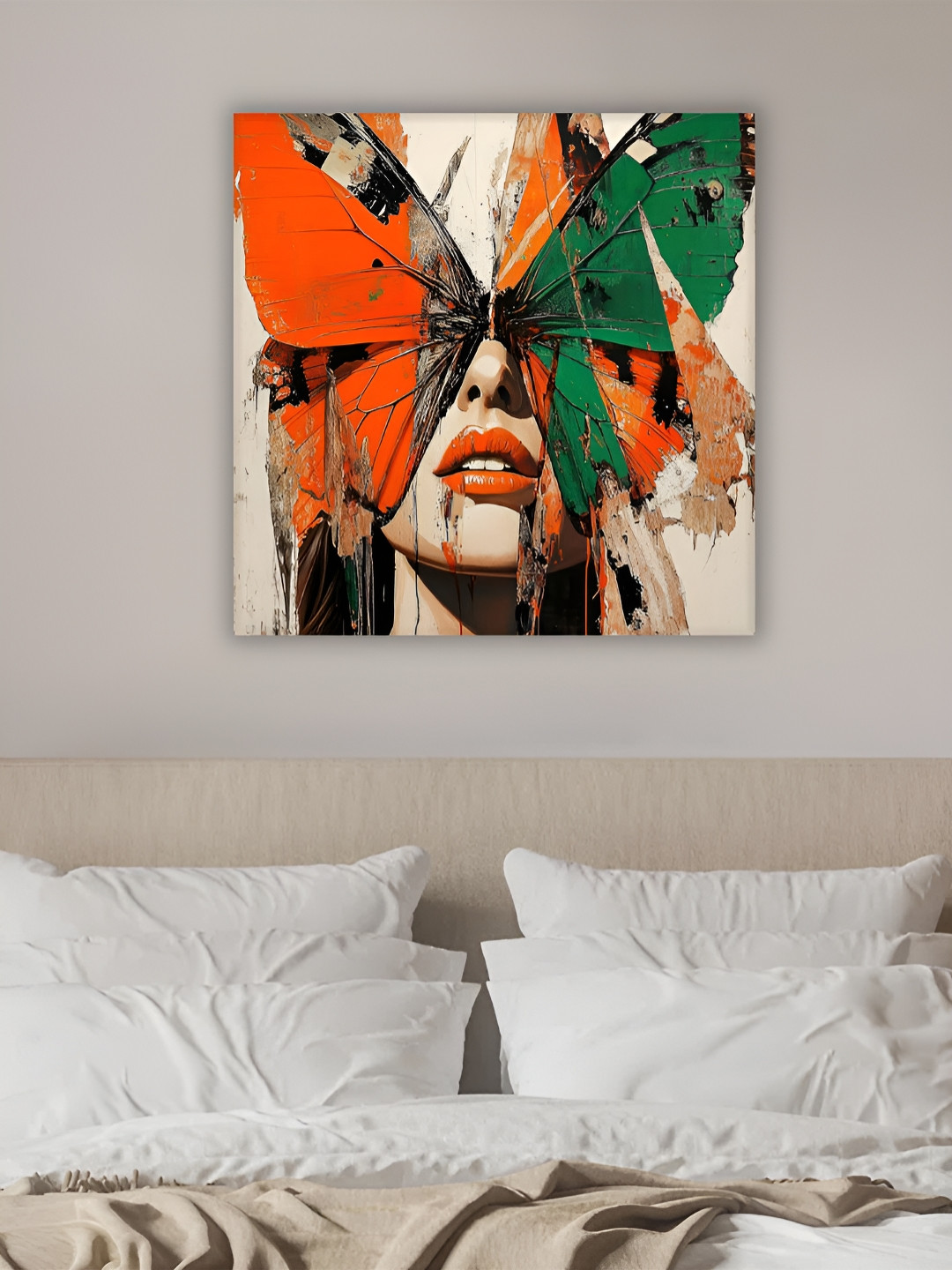 Art Street Green & Orange Abstract Wall Art