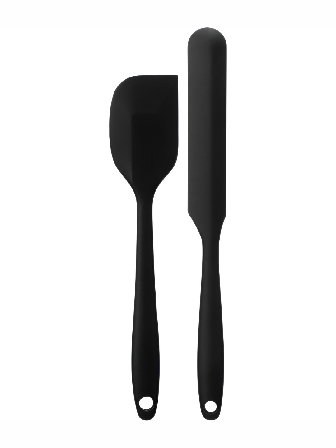 Baskety Black 2 Pieces Silicone Cake Cream Spatula Mixing Scraper Spoon