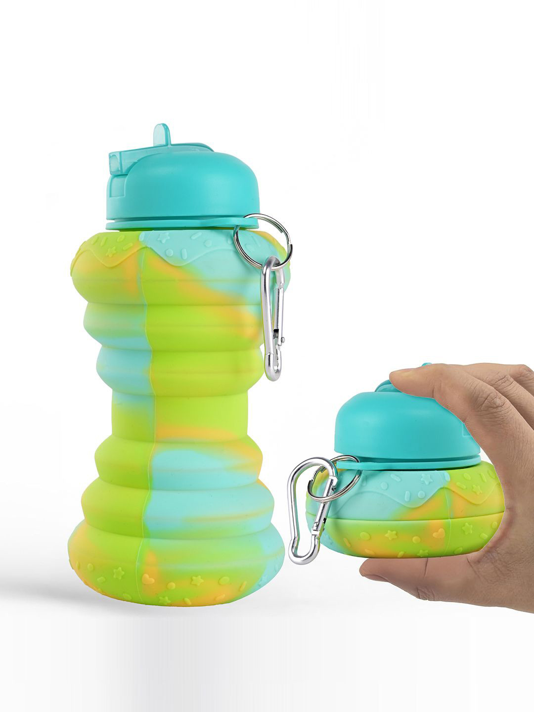 Kuber Industries Green Colourblocked Plastic Smart Vacuum Sipper - 600ml