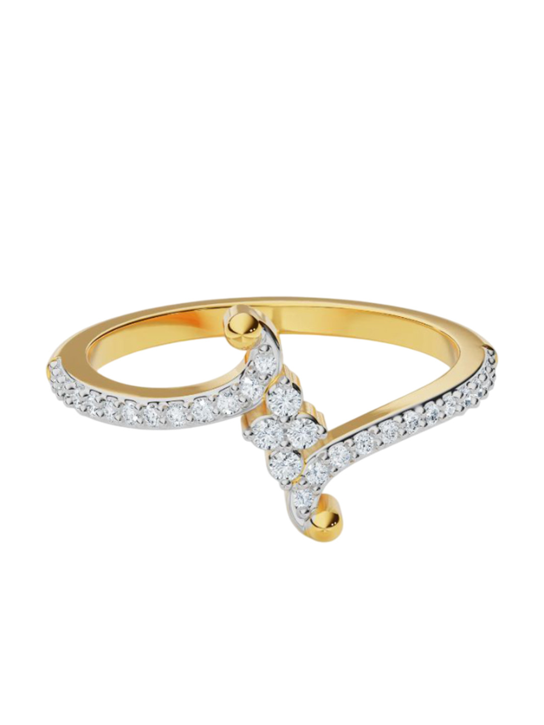 Emori Whimsical Floral Cluster Lab Diamond Ring in 18KT Gold