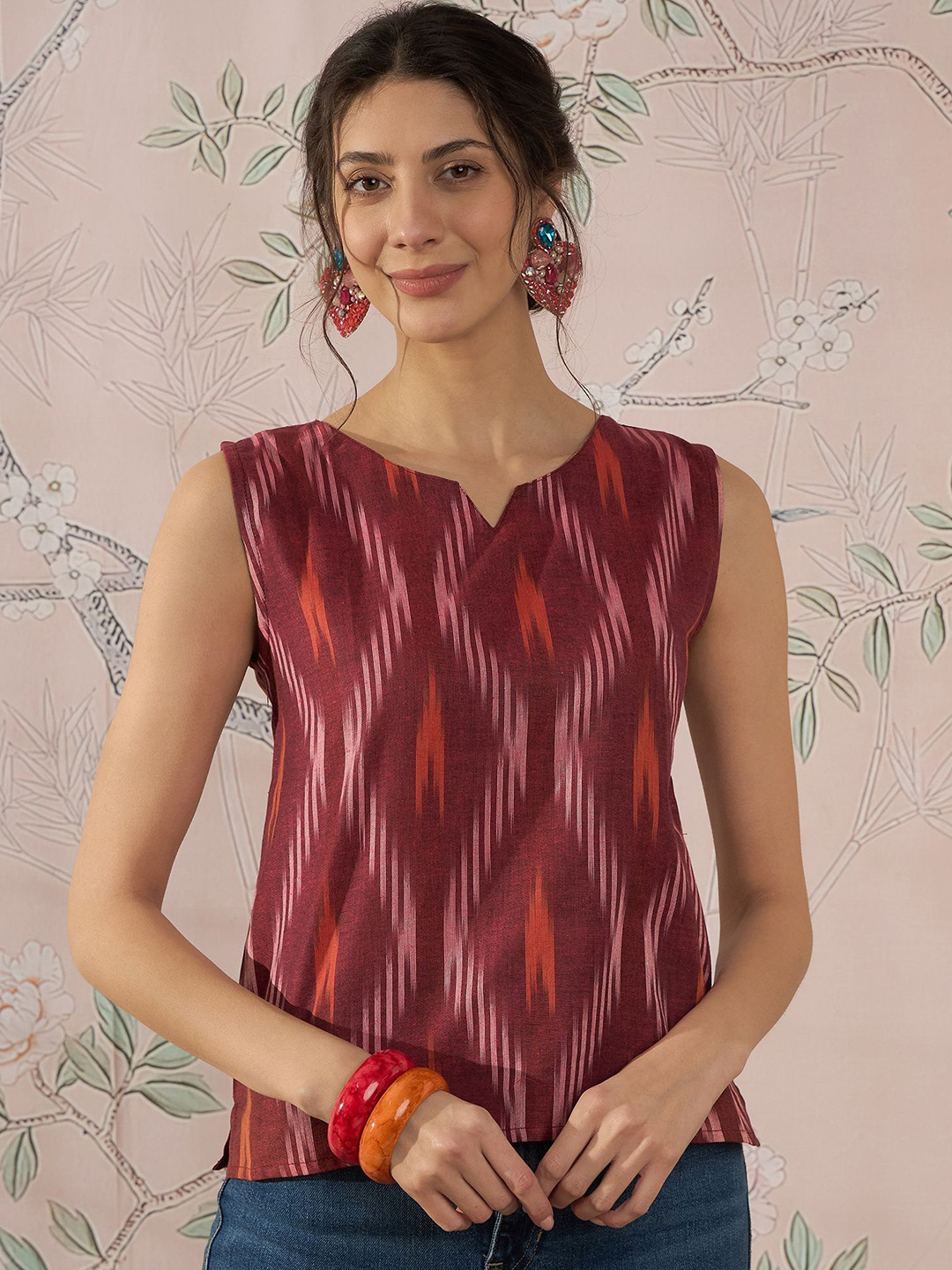 InWeave Abstract Printed Cotton Top