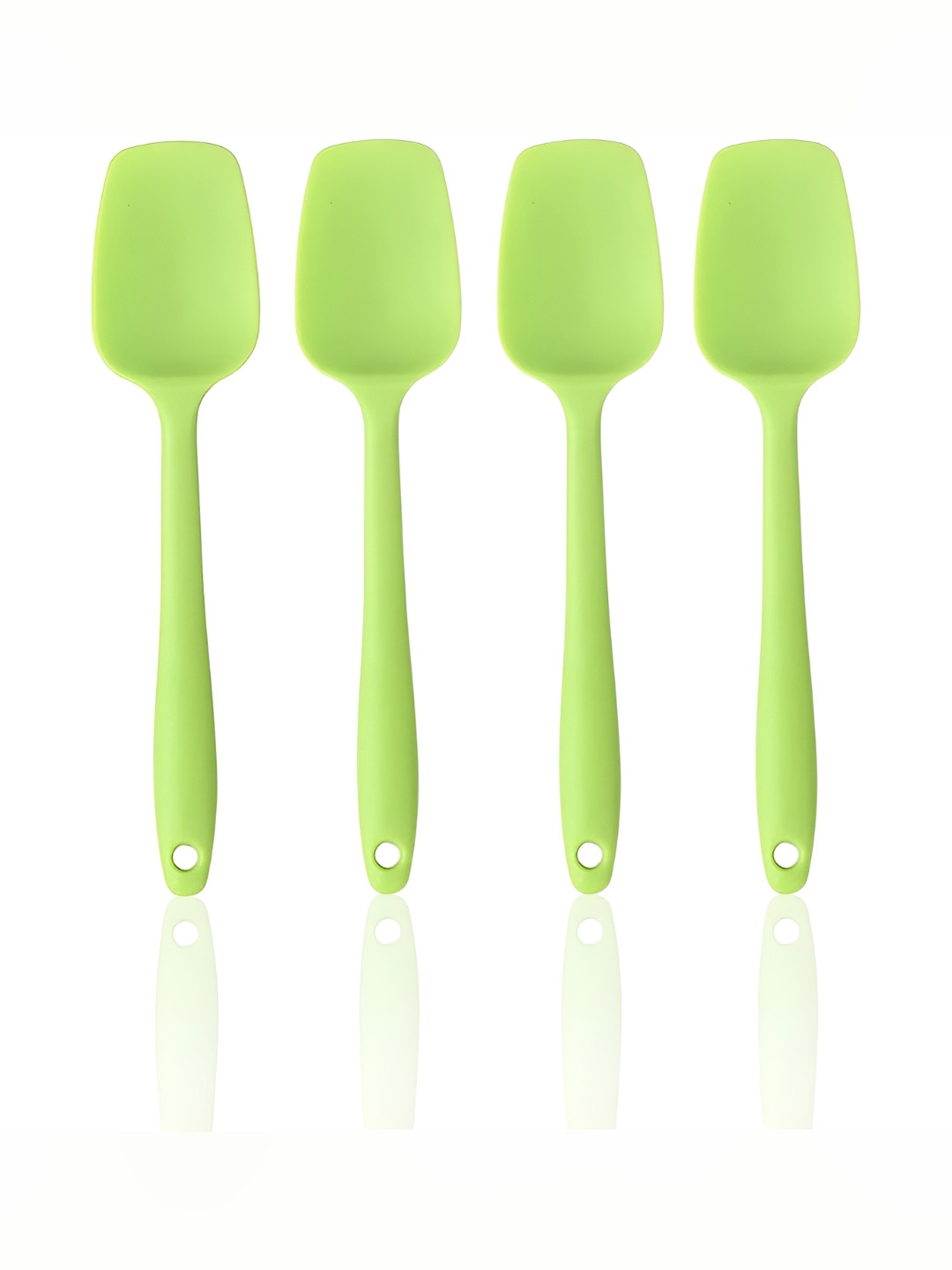 Baskety Green 4 Pieces Silicone Spoon Spatula