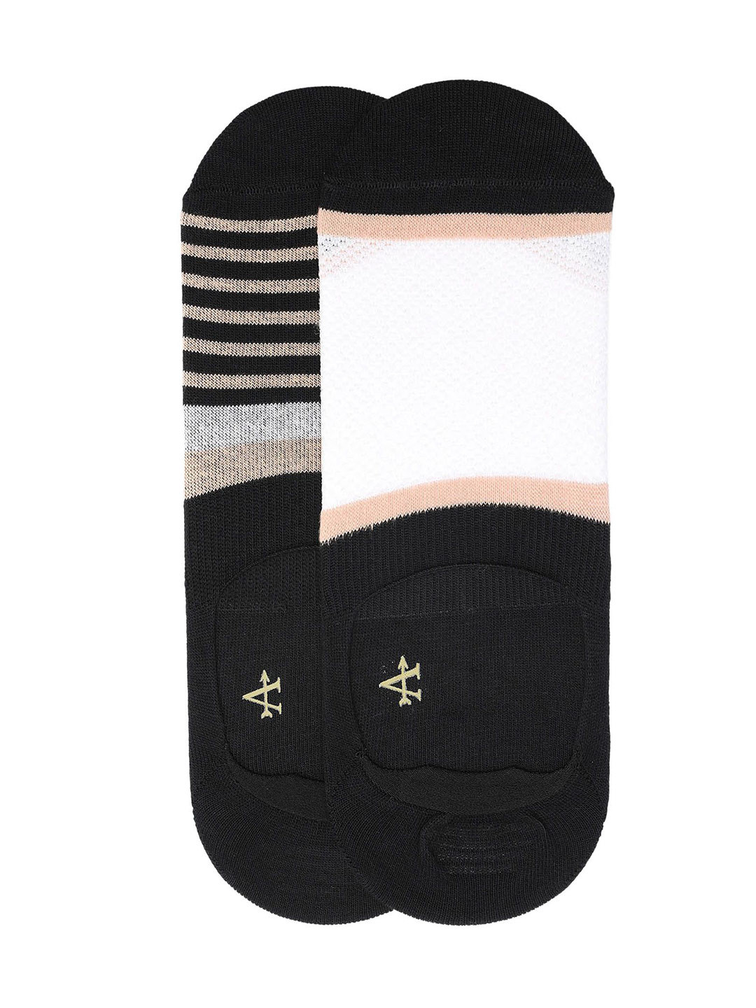 Arrow Men Pack Of 2 Patterned Pure Cotton Shoe Liners Socks