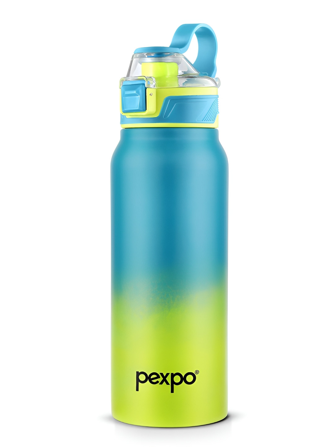 Pexpo Amaze Blue Colourblocked Stainless Steel Double Wall Vacuum Flask - 740ml