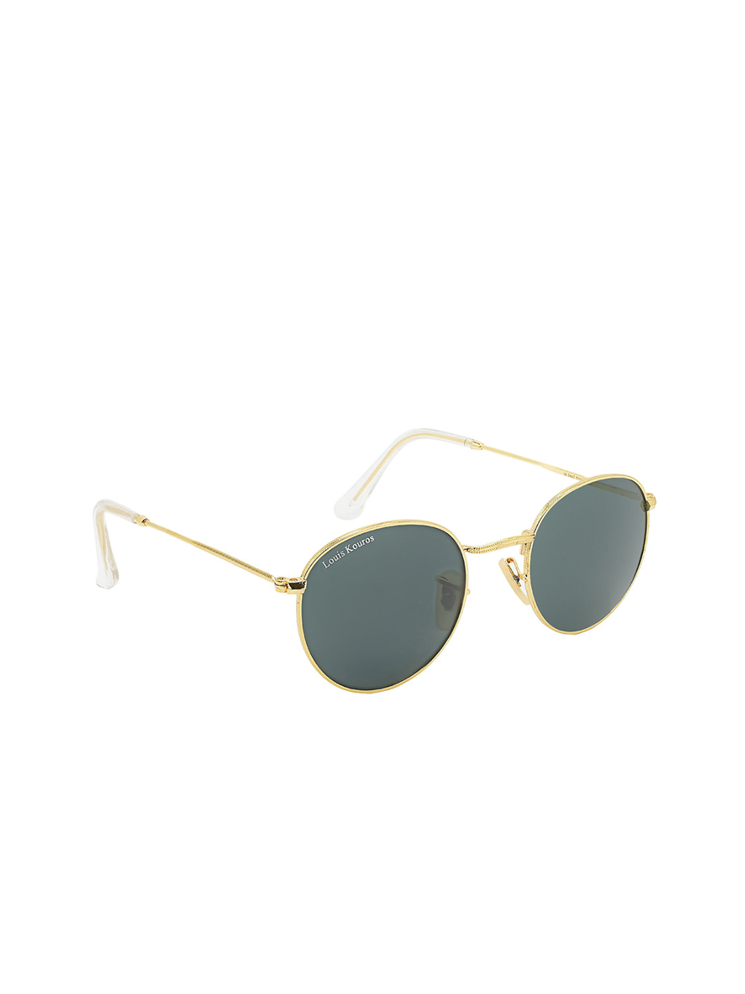 LOUIS KOUROS Unisex Black UV Protected Lens Mezage Round  Sunglasses