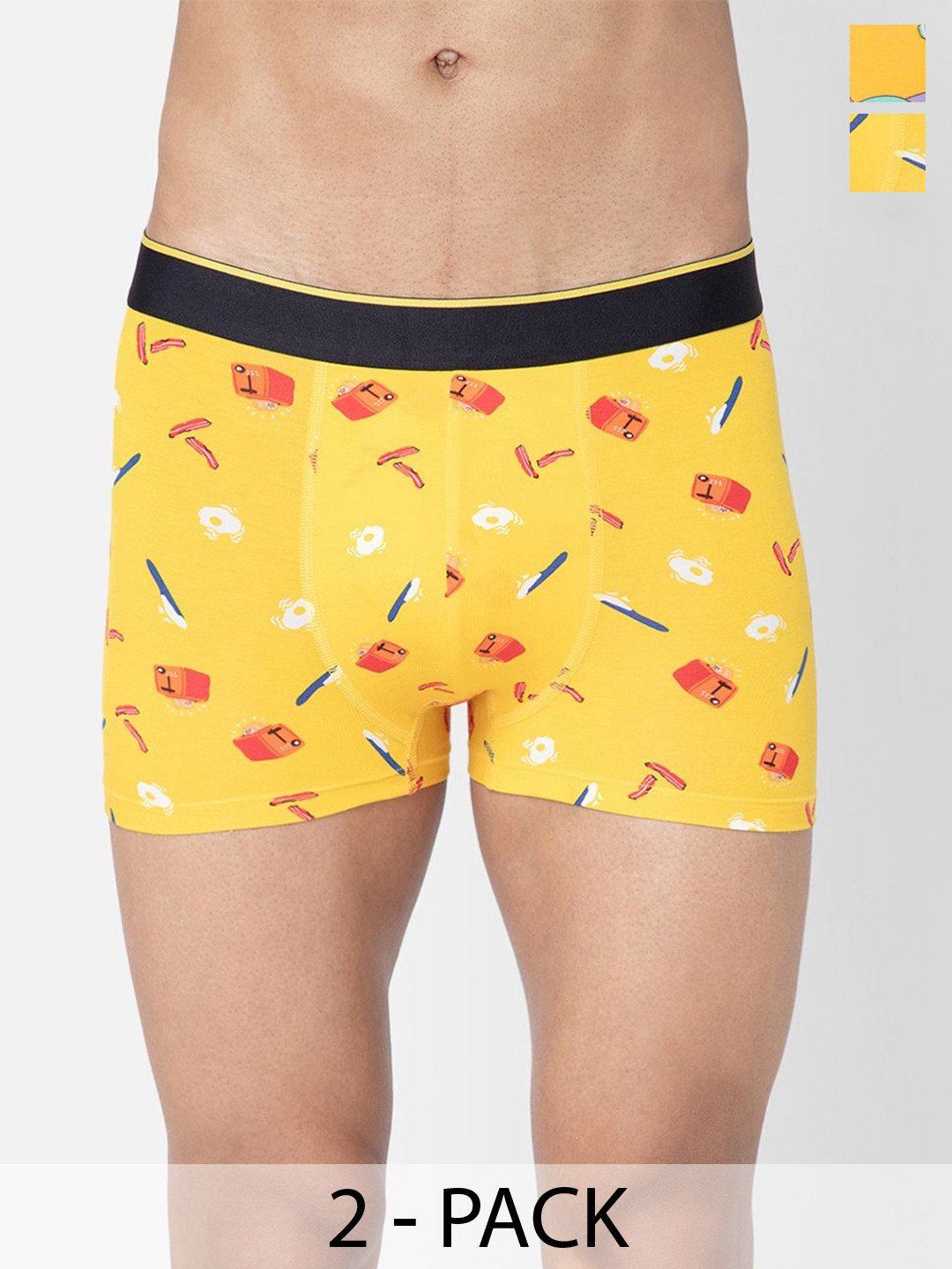Bummer Men's Pack Of 2 Printed Micro Modal Trunks TRBRESPU02S-Brekkie, SpacePunks