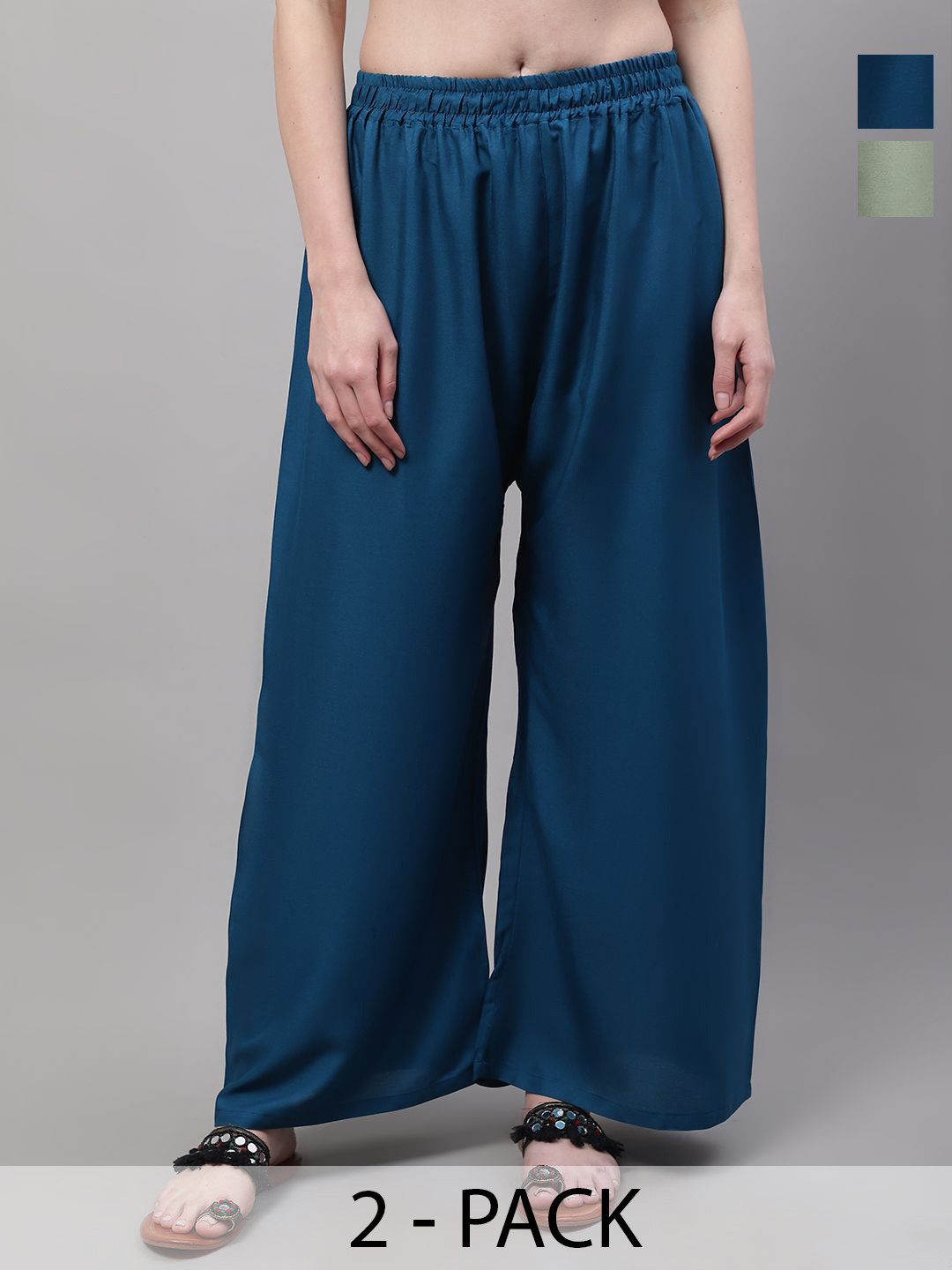Valles365 by S.C. Women Solid Flared Ethnic Palazzos