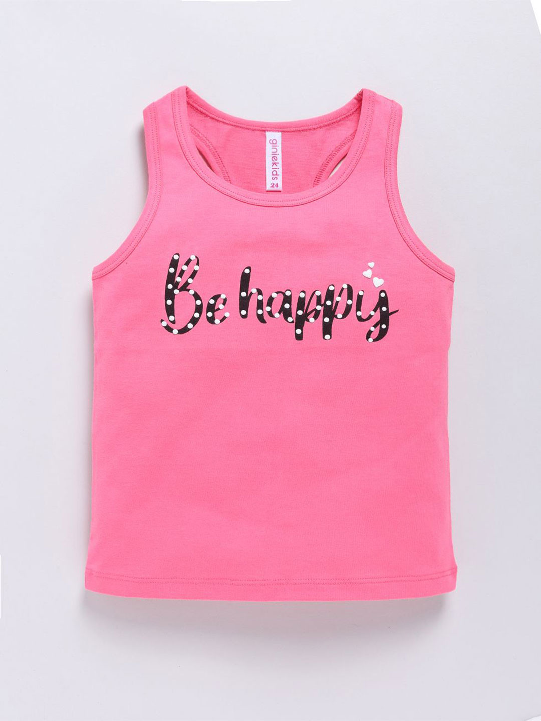 Ginie Girls Typography Printed Round Neck Top
